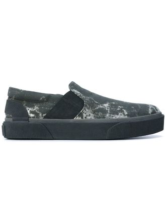 Lanvin Pull-On slip-on sneakers - men - Leather/Rubber/Cotton - 6 - Green