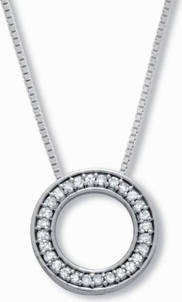Palm Beach Jewelry 14 TCW Diamond Sterling Silver Circle Necklace 18 Inches