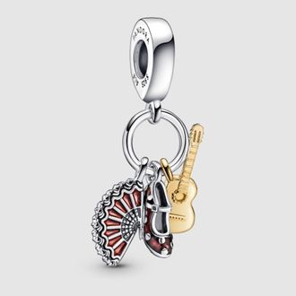 Pandora Spanish Guitar, Flamenco Shoe and Fan Pendant Charm