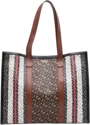 Burberry Pre-owned Canvas Shoulder Bag - Dames - Vintage Shopper - Bruin - ONE Size - Vintage