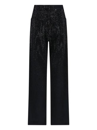 Golden Goose Straight Jeans With Rhinestones Black Denim