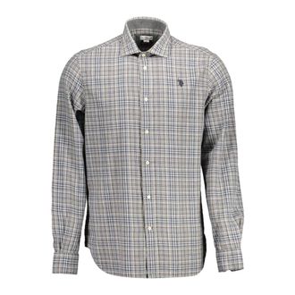 U.S.Polo Association Grijze Katoenen Overhemd voor Mannen - Heren - Casual Overhemden - Grijs - 2XL - Katoen - Overhemden