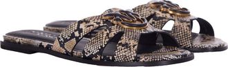 Pinko Womens Slip-On Slippers Milly Multicolour Leather Flat Shoes