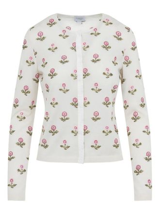Giambattista Valli floral cardigan - women - Cashmere/Silk - 42 - Neutrals