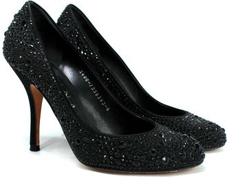 Gina Black Swarovski Crystal Embellished Pumps Size 39