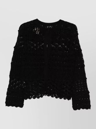 Semicouture cotton crochet-knit cardigan