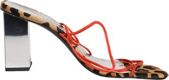 Dolce & Gabbana Womens Multicolor Leather Block Heels Sandals Shoes