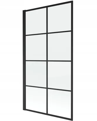Desconocido Desconocido - Mampara De Ba&ntilde;era 1 Hoja Vidrio Transparente, 80x140 Cm, Perfil Negro