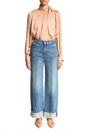 Ulla Johnson High Rise Wide Leg Genevieve Jean In Danube