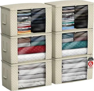 Sorbus Pack Of 6 Foldable Storage Bag Organizers