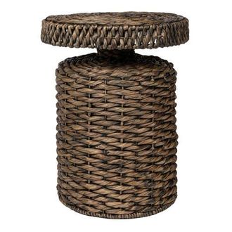 Jonathan Y Designs Marisol 19.65 Coastal Bohemian Handwoven Water Hyacinth Round Accent Side Table in Brown at Nordstrom