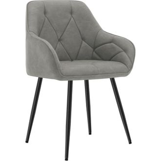 Woltu Set of 1x Faux Leather Dining Chairs Accent home & restaurants Dark Grey - Woltu