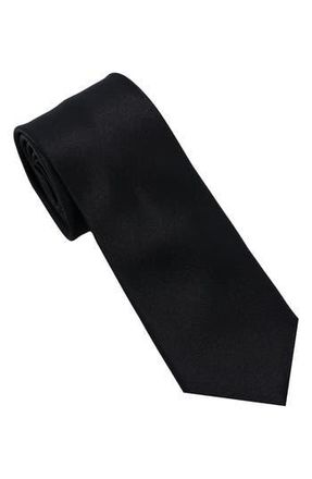 DKNY Solid Satin Tie in Black at Nordstrom Rack