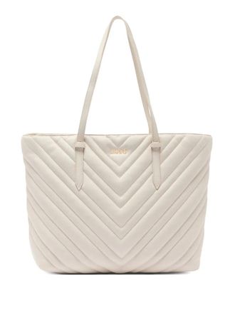 Liu Jo large quilted chevron tote bag - women - Polyester/Polyurethane Resin/Polyester - One Size - White