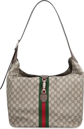 Gucci Mens Shoulder Bag Jackie Gg Supreme Beige Cotton Tote