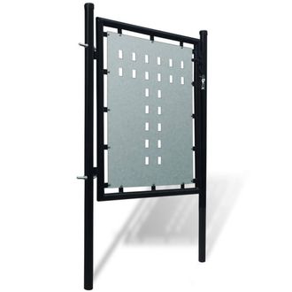 Berkfield Home Black Single Door Fence Gate 100 x 150 cm