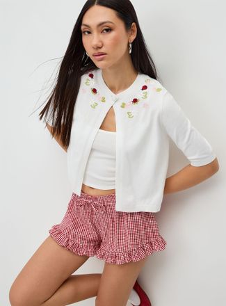 Twik Womens Cute embroidery Cami Top-Cardigan Sweater set In supporting of Tel-jeunes & Jack.org