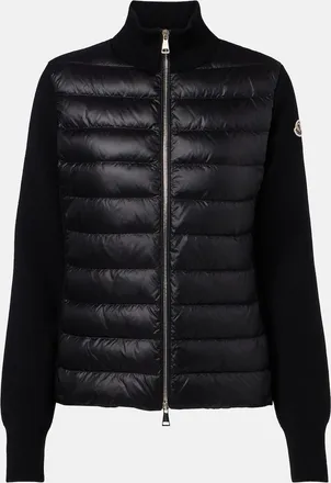 Moncler Down-paneled virgin wool cardigan