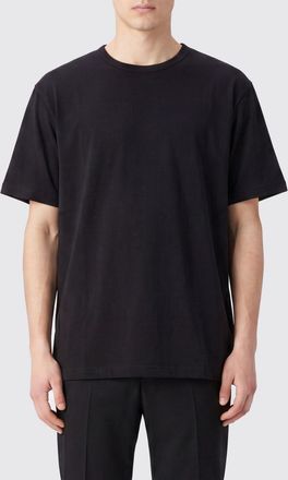 Yohji Yamamoto T-shirt a maniche corte in cotone con scollo a girocollo e spalle scese