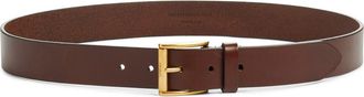 Saint Laurent Logo Buckle Leather Belt in Burnt Chocolate at Nordstrom, Size 100