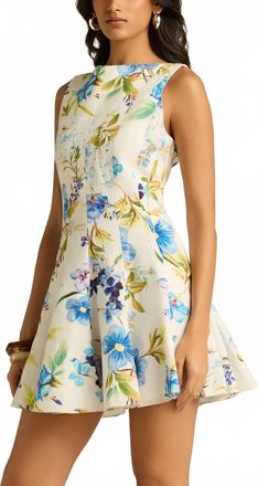 Hemant & Nandita Skater Short Dress In Ivory
