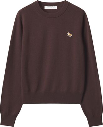 Maison Kitsun&eacute; Merino Jumper with Embroidered Fox Emblem