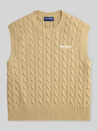 Polo Ralph Lauren Regular Fit Pullunder aus reiner Baumwolle in Beige, Gr&ouml;&szlig;e XXL