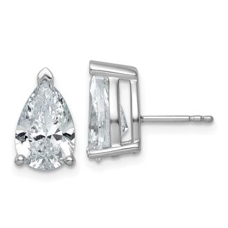 Diamond2Deal 14k White Gold 5 ct Pear Lab Grown Diamond Stud Earrings VS Clarity, G-H Color