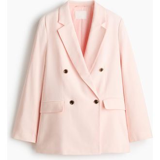 H&M Double-breasted Blazer in Light Pink at Nordstrom, Size Xx-Large