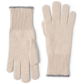 Brunello Cucinelli Cashmere knit gloves in Sand at Nordstrom, Size Medium