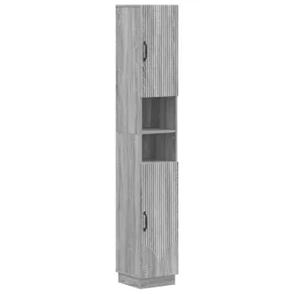 vidaXL Armario De Ba&ntilde;o Con Estante Abierto Hoorn Sonoma Gris Vidaxl