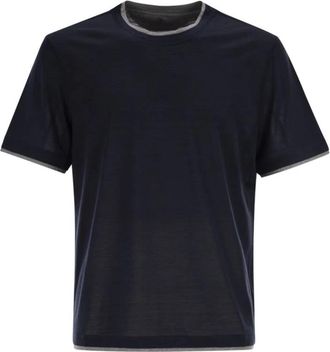 Brunello Cucinelli T-Shirts - Heren - T-shirts - Blauw - L - Tops