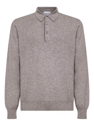 D4.0 long-sleeve polo shirt - men - Virgin Wool/Cashmere/Viscose - 56 - Grey