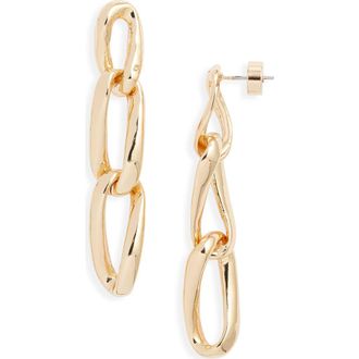 Nordstrom Curb Chain Linear Drop Earrings in Gold at Nordstrom