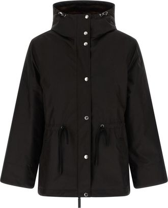 Yves Salomon Black Solid Hood Jacket