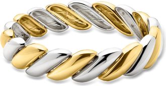 Ross-Simons Silver and 14kt Gold-Plated Twisted Stretch Bracelet
