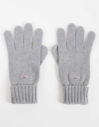 GANT guanti in misto cotone grigi-Grigio