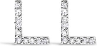 House of Brilliance 10K Gold 1/10 Cttw Diamond Initial A to Z Stud Earring