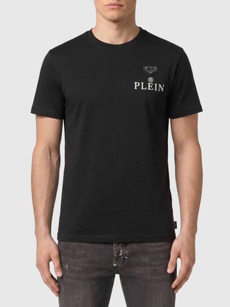 Philipp Plein T-shirt slim fit in cotone con logo Hexagon a contrasto