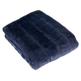 Riva Paoletti Empress Faux Fur Throw - Navy - One Size