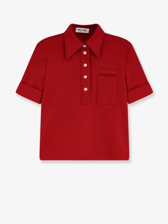 Miu Miu Polo con patch Logo Lettering - MIU MIU - gender_Woman