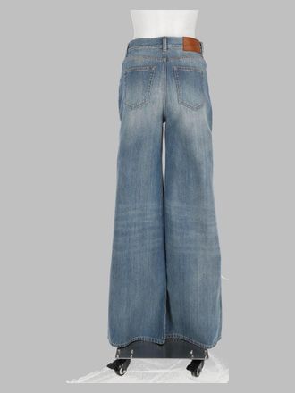 Chlo&eacute; High-Waisted Wide-Leg Denim Jeans - Blue