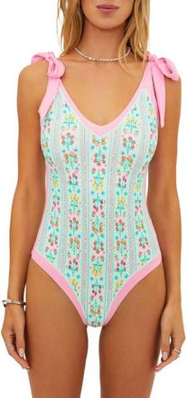 Beach Riot Akira Floral One-Piece Swimsuit in Fruit Blooms at Nordstrom, Size X-Large