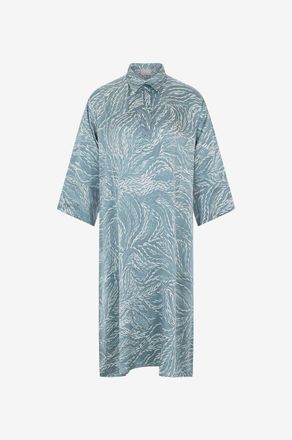 Hemisphere Halblanges Seidensatin-Tunikakleid Fancy