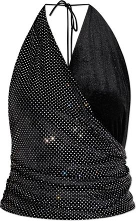 Balmain Top met glinsterende pailletten - Dames - Tops zonder mouwen - Zwart - M - Pailletten - Tops