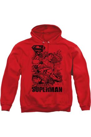 Gildan Superman Breaking Chains Adult Pull Over Hoodie / Hooded Sweatshirt