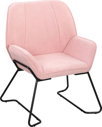 OEM Butaca De Sal&oacute;n Con Asiento Ancho Y Acolchado Tapizado En Terciopelo Patas De Metal Sill&oacute;n Para Sal&oacute;n Rosa