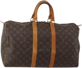 Louis Vuitton Pre-owned Boston Bag - Dames - Vintage Weekendtas - Bruin - ONE Size - Leer - Vintage