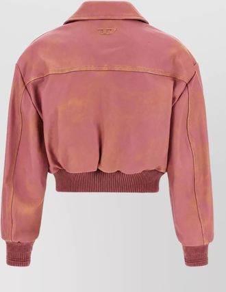 Diesel lamb leather cropped oversized jacket