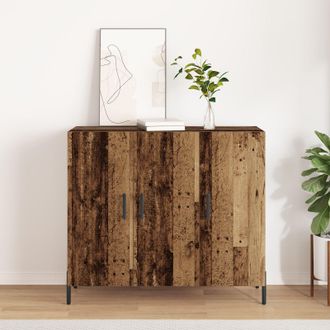 Berkfield Home Sideboard in Vintage Wood - 90x34x80 cm, Made of Engineered Wood in Brown | Size: 90 x 34 x 80 cm